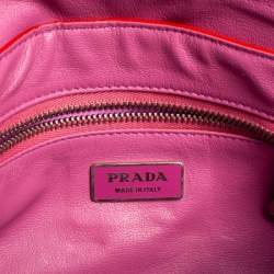 Pre Owned Prada Dark Orange Patent Leather Tassel Baguette Bag
