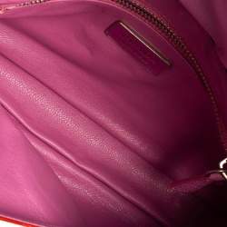 Pre Owned Prada Dark Orange Patent Leather Tassel Baguette Bag