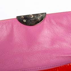 Pre Owned Prada Dark Orange Patent Leather Tassel Baguette Bag