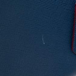 Pre Owned Prada Navy Blue Saffiano Cuir Leather Large Double Handle Tote