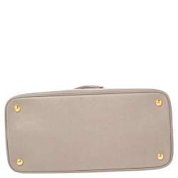 Pre Owned Prada Grey Saffiano Lux Leather Dome Satchel