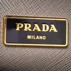 Pre Owned Prada Grey Saffiano Lux Leather Dome Satchel