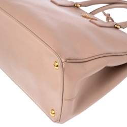 Prada Dusty Pink Saffiano Lux Leather Medium Double Zip Tote