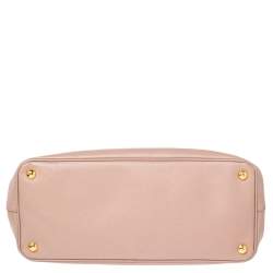 Pre Owned Prada Beige Saffiano Lux Leather Medium Galleria Double Zip Tote