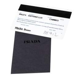 Pre Owned Prada Beige Saffiano Lux Leather Medium Galleria Double Zip Tote