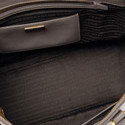 Pre Owned Prada Argilla Grey Saffiano Lux Leather Large Galleria Tote