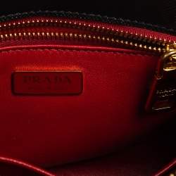 Pre Owned Prada Black Saffiano Lux Leather Micro Galleria Tote