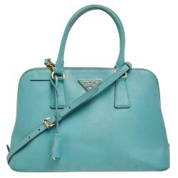 Pre Owned Prada Green Leather Promenade Satchel