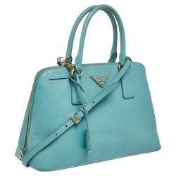 Pre Owned Prada Green Leather Promenade Satchel