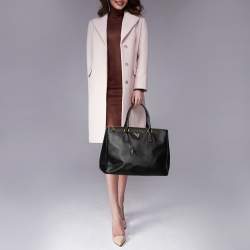 Pre Owned Prada Black Saffiano Lux Leather Large Galleria Double Zip Tote