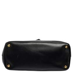 Pre Owned Prada Black Saffiano Lux Leather Large Galleria Double Zip Tote