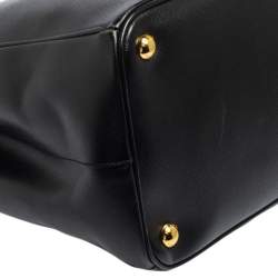 Pre Owned Prada Black Saffiano Lux Leather Large Galleria Double Zip Tote