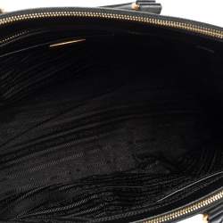 Pre Owned Prada Black Saffiano Lux Leather Large Galleria Double Zip Tote
