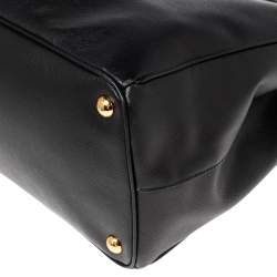 Prada Black Saffiano Lux Leather Large Galleria Double Zip Tote