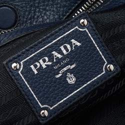 Pre Owned Prada Blue Leather Medium Phenix Tote