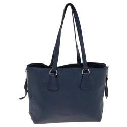 Pre Owned Prada Blue Leather Medium Phenix Tote