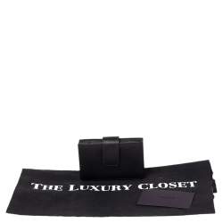 Pre Owned محفظة بطاقات برادا أكورديون جلد سافيانو أسود