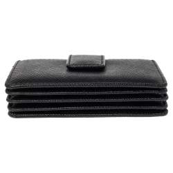 Pre Owned محفظة بطاقات برادا أكورديون جلد سافيانو أسود