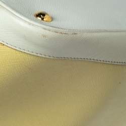 Pre Owned Prada Lemon Yellow Saffiano Lux Leather Dome Satchel