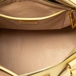 Pre Owned Prada Lemon Yellow Saffiano Lux Leather Dome Satchel