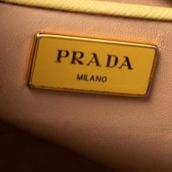 Pre Owned Prada Lemon Yellow Saffiano Lux Leather Dome Satchel