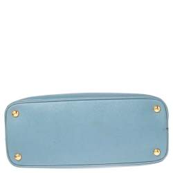 Pre Owned Prada Blue Saffiano Lux Leather Medium Promenade Satchel