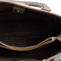 Pre Owned Prada Grey Saffiano Lux Leather Open Promenade Satchel