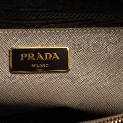 Pre Owned Prada Grey Saffiano Lux Leather Open Promenade Satchel