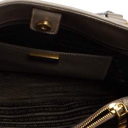 Pre Owned Prada Grey Saffiano Lux Leather Open Promenade Satchel