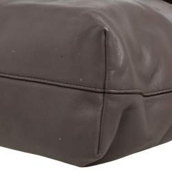 Pre Owned Prada Taupe Leather Shopper Tote