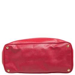 Pre Owned Prada Red Saffiano Lux Leather Large Gardener's Tote