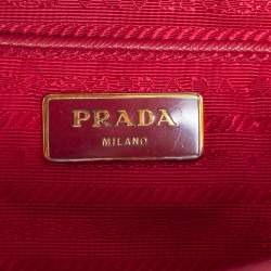 Pre Owned Prada Red Saffiano Lux Leather Large Gardener's Tote