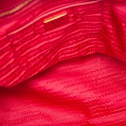 Pre Owned Prada Red Saffiano Lux Leather Large Gardener's Tote