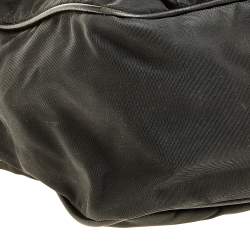 Pre Owned Prada Black Leather And Nylon Buckle Flap Shoulder Bag