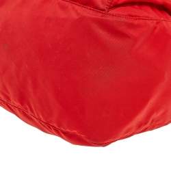 Pre Owned Prada Red Nylon Pocket Flap Messenger Bag
