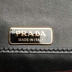 Pre Owned Prada  Burgundy/Black Velvet & Leather Pionniere Crossbody Bag