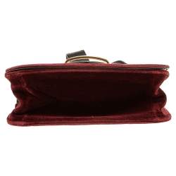 Pre Owned Prada  Burgundy/Black Velvet & Leather Pionniere Crossbody Bag