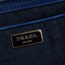 Pre Owned Prada Blue Saffiano Leather Tote