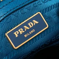 Pre Owned Prada Blue Saffiano Lux Leather Large Gardener's Tote