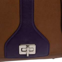 Pre Owned Prada Tan Vitello Soft Leather Flap Turn Lock Shoulder Bag