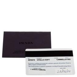 Pre Owned Prada Tan Vitello Soft Leather Flap Turn Lock Shoulder Bag