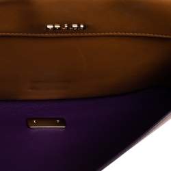 Pre Owned Prada Tan Vitello Soft Leather Flap Turn Lock Shoulder Bag