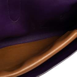 Pre Owned Prada Tan Vitello Soft Leather Flap Turn Lock Shoulder Bag