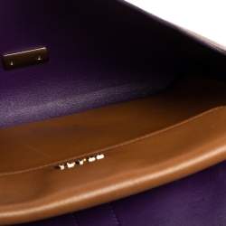 Pre Owned Prada Tan Vitello Soft Leather Flap Turn Lock Shoulder Bag