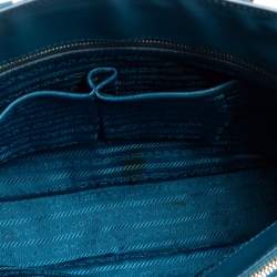 Pre Owned Prada Cobalt Saffiano Lux Leather Middle Zip Tote