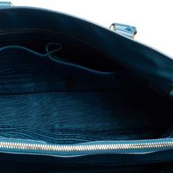 Pre Owned Prada Cobalt Saffiano Lux Leather Middle Zip Tote