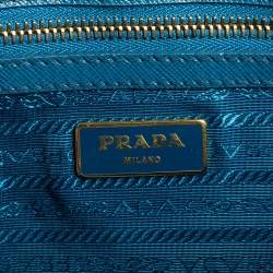 Pre Owned Prada Cobalt Saffiano Lux Leather Middle Zip Tote