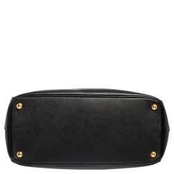 Pre Owned Prada Black Saffiano Lux Leather Medium Galleria Tote
