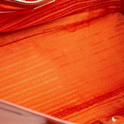 Pre Owned Prada Orange Saffiano Lux Leather Large Galleria Tote