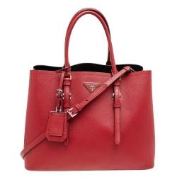 Best Deals for Red Prada Saffiano Cuir Double Bag